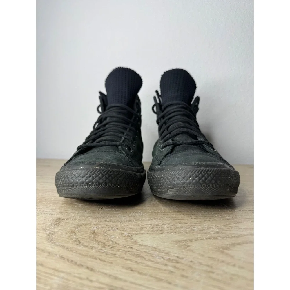 Converse Chuck Taylor All Star Black Leather Lunarlon High Top Mens 11.5 162409C - Picture 3 of 11